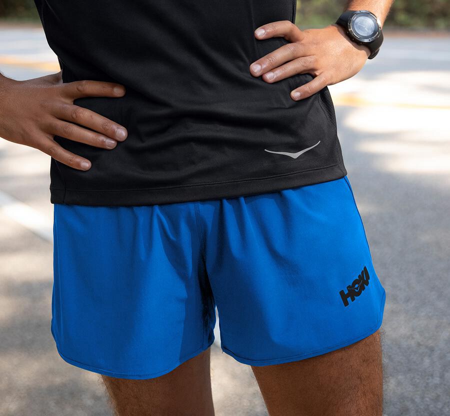 Shorts Mens - Hoka One One Performance - Blue - ZVAPRBU-10